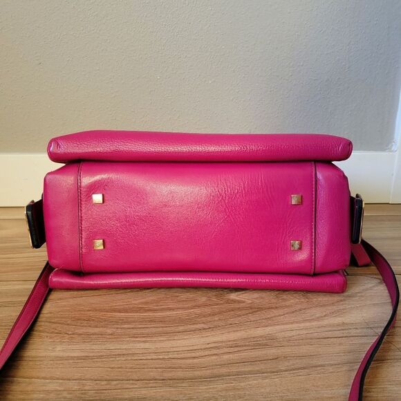 Stuart Weitzman Eastside Structured Satchel Crossbody Tote Magenta Fuchsia Pink - Picture 9 of 15